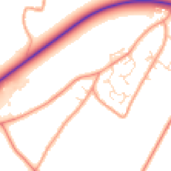Daytime road noise heatmap for PE12 6JG