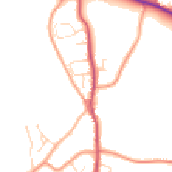 Daytime road noise heatmap for PE12 6NZ
