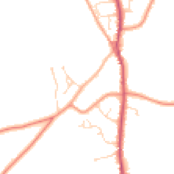 Daytime road noise heatmap for PE12 6PN