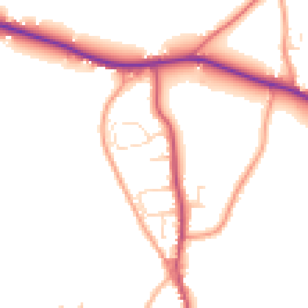 Daytime road noise heatmap for PE12 6PS