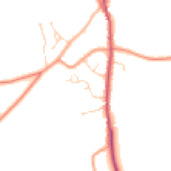 Daytime road noise heatmap for PE12 6QR