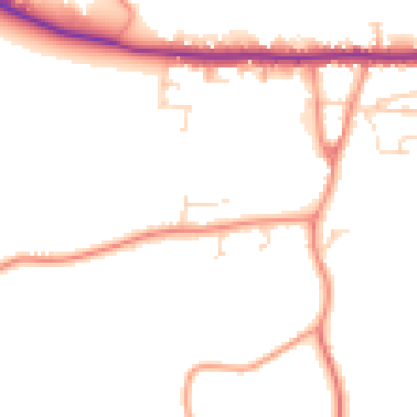 Daytime road noise heatmap for PE12 6SZ