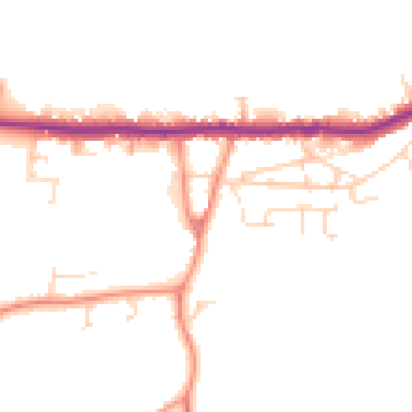 Daytime road noise heatmap for PE12 6TA