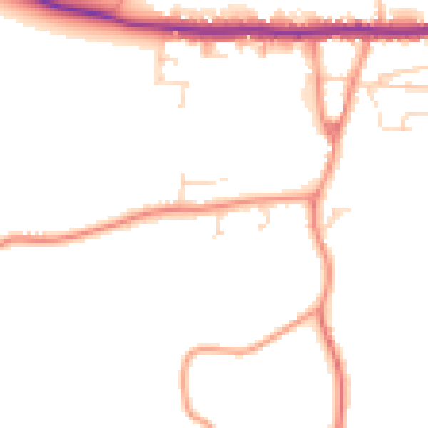 Daytime road noise heatmap for PE12 6TD