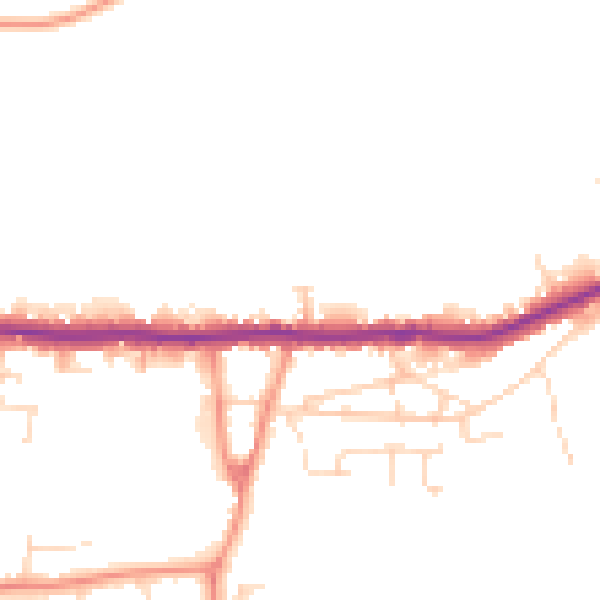 Daytime road noise heatmap for PE12 6UG
