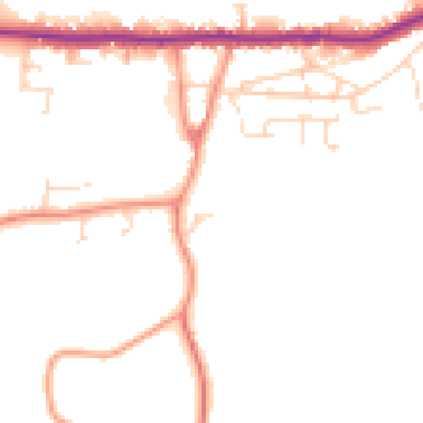 Daytime road noise heatmap for PE12 6UX