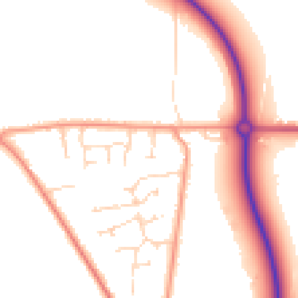 Daytime road noise heatmap for PE12 6XA