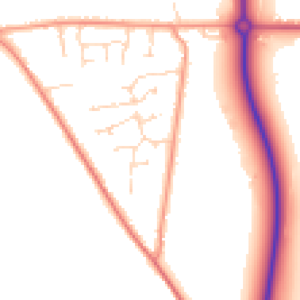 Daytime road noise heatmap for PE12 6XD