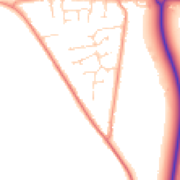 Daytime road noise heatmap for PE12 6XF