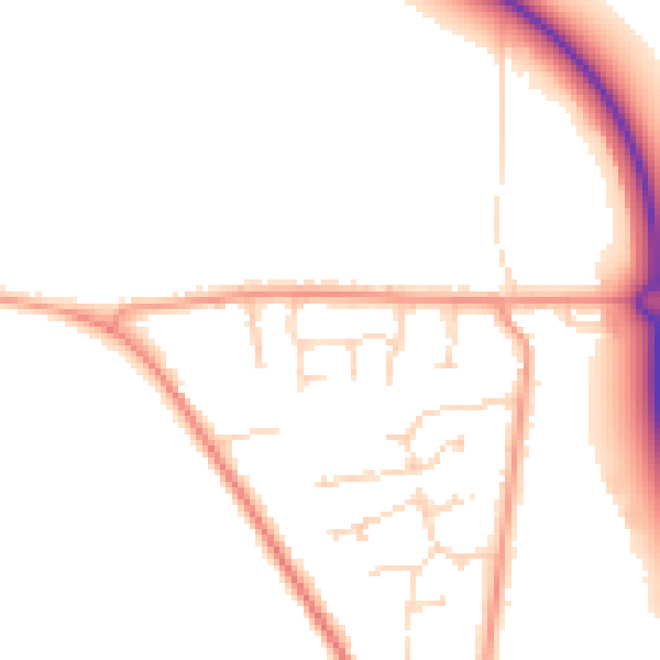 Daytime road noise heatmap for PE12 6XH