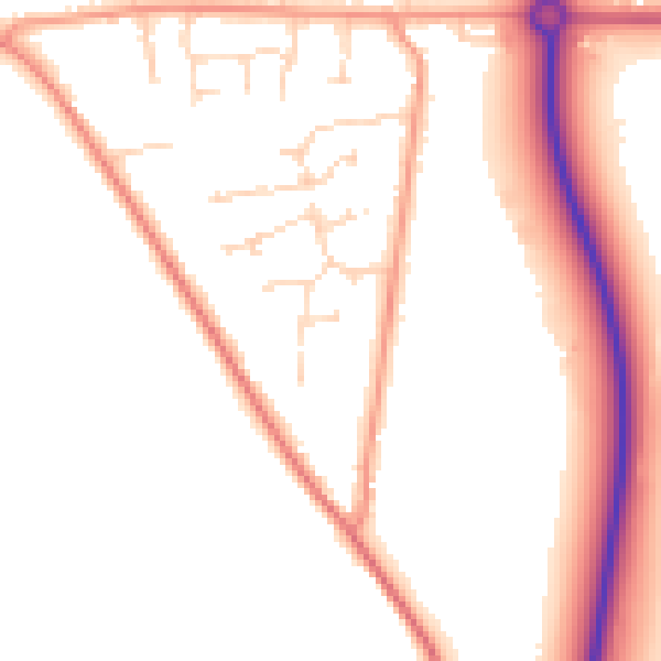 Daytime road noise heatmap for PE12 6XN