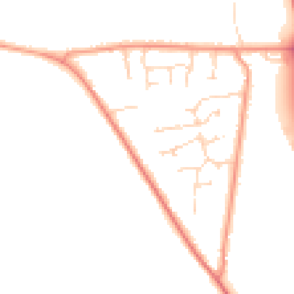 Daytime road noise heatmap for PE12 6XQ