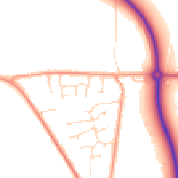 Daytime road noise heatmap for PE12 6XW