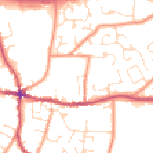 Daytime road noise heatmap for PE12 7AS