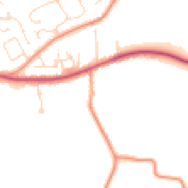 Daytime road noise heatmap for PE12 7BE