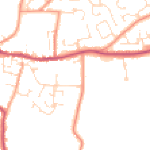 Daytime road noise heatmap for PE12 7BQ