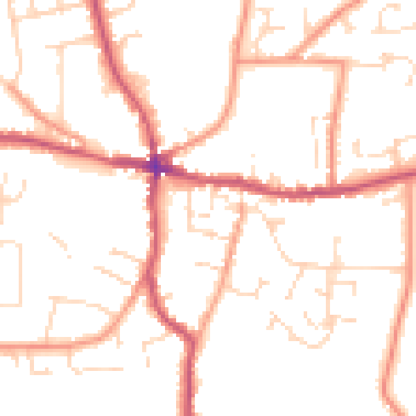 Daytime road noise heatmap for PE12 7DN