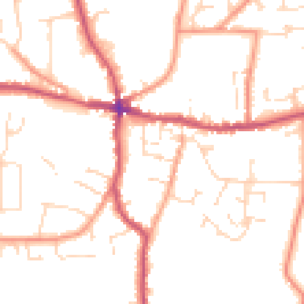 Daytime road noise heatmap for PE12 7DP