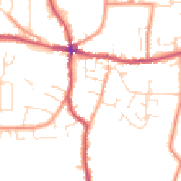 Daytime road noise heatmap for PE12 7DS