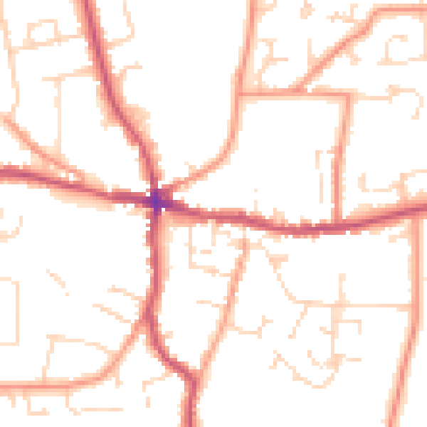Daytime road noise heatmap for PE12 7DY