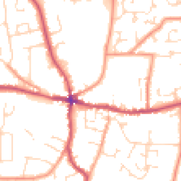 Daytime road noise heatmap for PE12 7EE