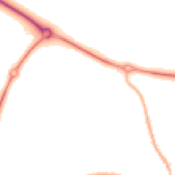 Night-time road noise heatmap for PE12 7JP