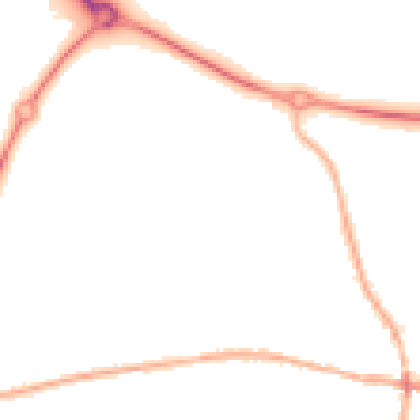 Night-time road noise heatmap for PE12 7JW