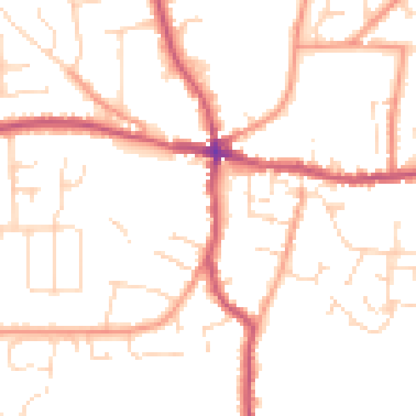 Daytime road noise heatmap for PE12 7LL