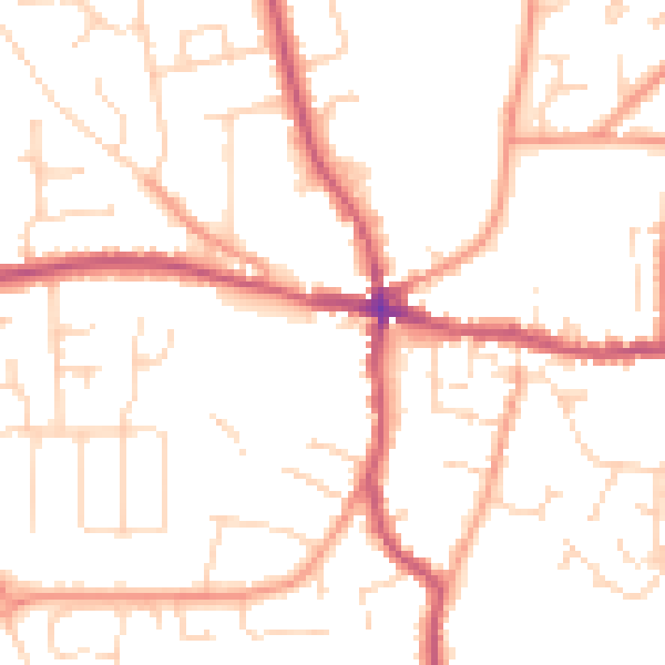 Daytime road noise heatmap for PE12 7LN