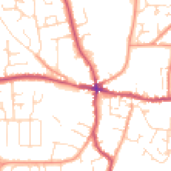 Daytime road noise heatmap for PE12 7LW