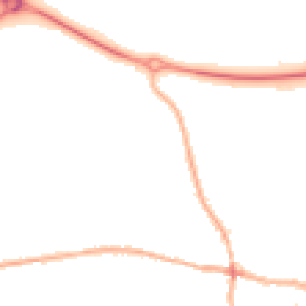 Night-time road noise heatmap for PE12 7NA