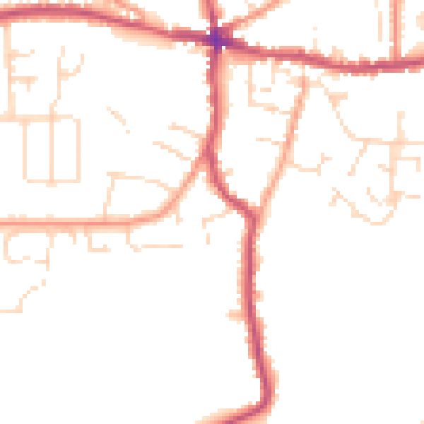 Daytime road noise heatmap for PE12 7ND