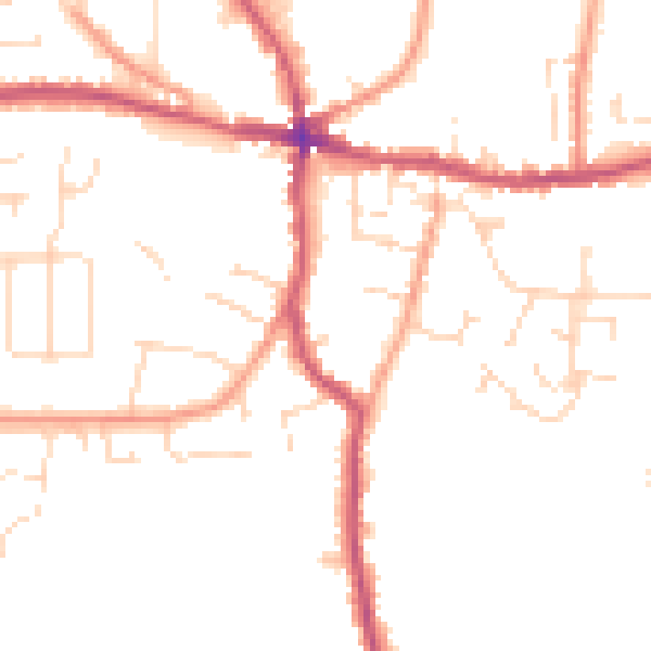 Daytime road noise heatmap for PE12 7NH