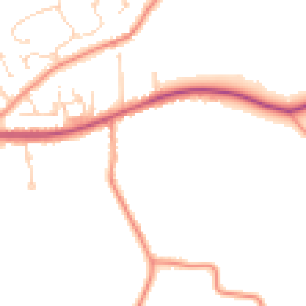 Daytime road noise heatmap for PE12 8LX