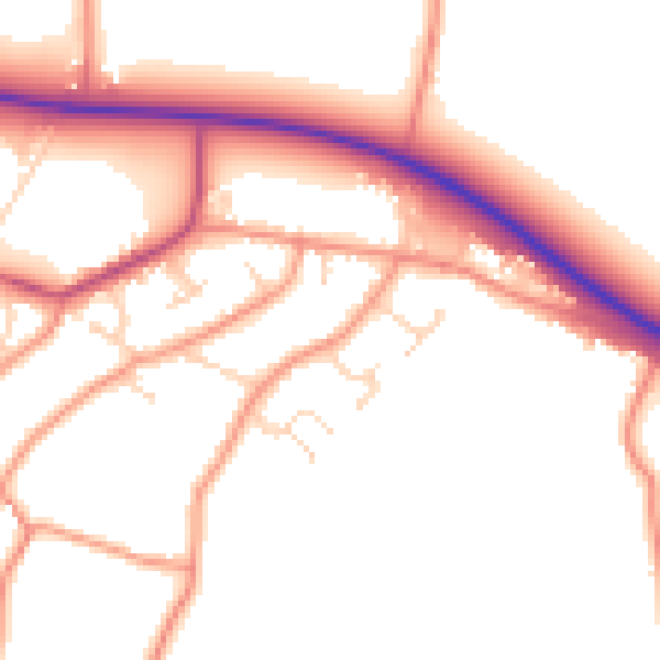 Daytime road noise heatmap for PE12 8NA