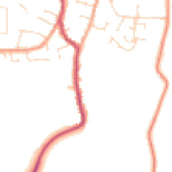 Daytime road noise heatmap for PE12 8QX