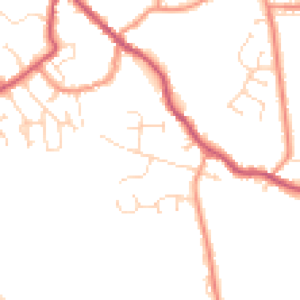 Daytime road noise heatmap for PE12 9BD