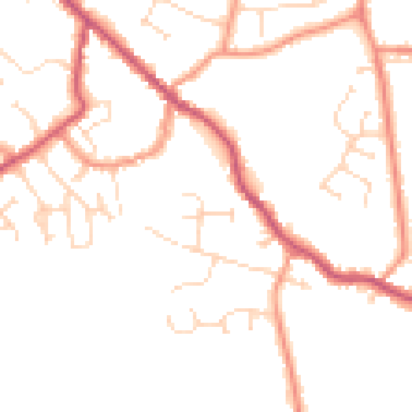 Daytime road noise heatmap for PE12 9BQ