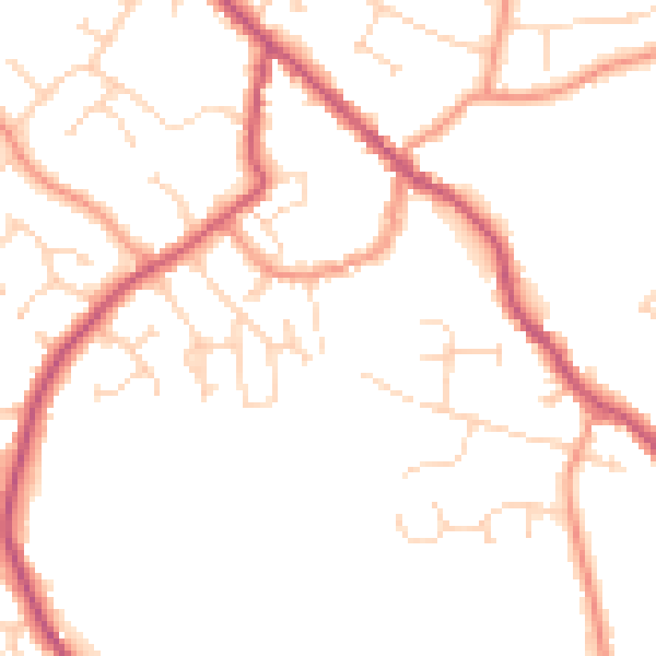 Daytime road noise heatmap for PE12 9BW
