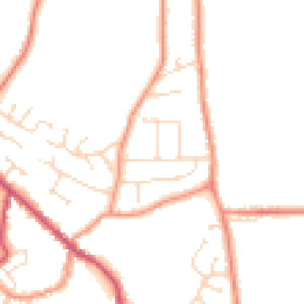 Daytime road noise heatmap for PE12 9DR