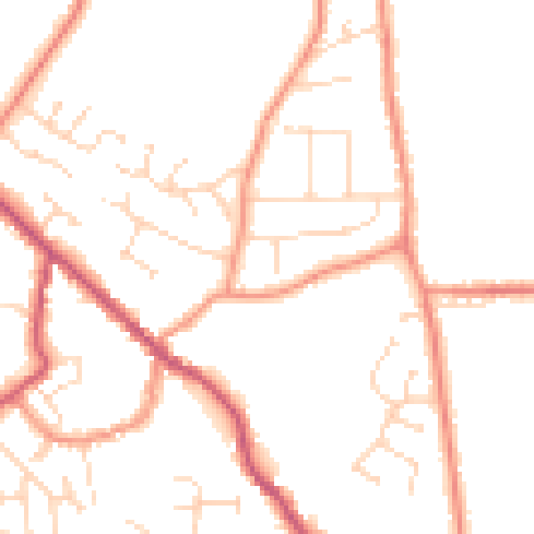 Daytime road noise heatmap for PE12 9DZ