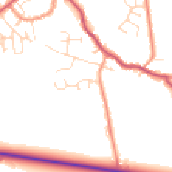 Daytime road noise heatmap for PE12 9FP