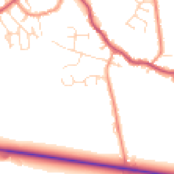 Daytime road noise heatmap for PE12 9FS