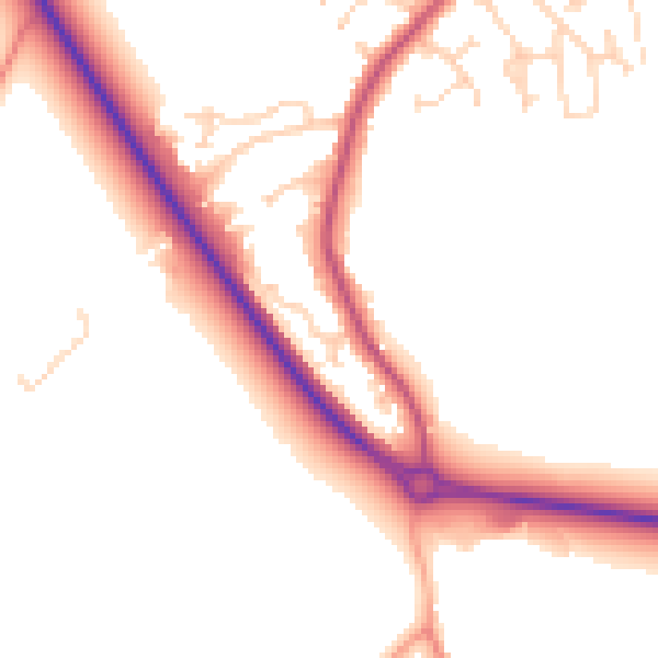 Daytime road noise heatmap for PE12 9GG
