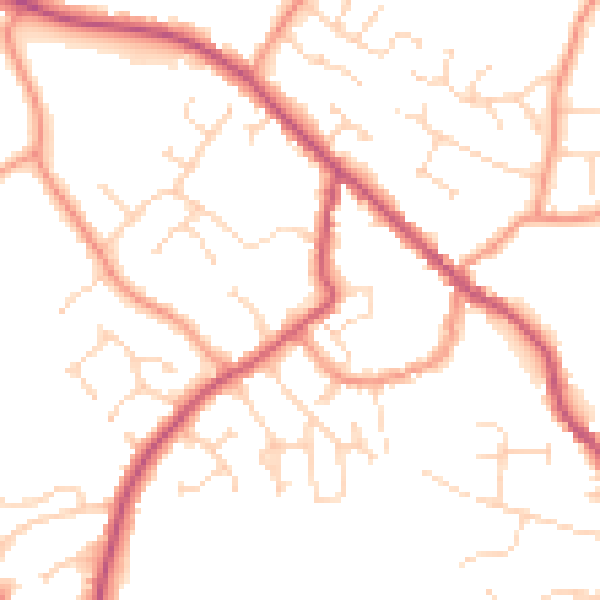 Daytime road noise heatmap for PE12 9GH
