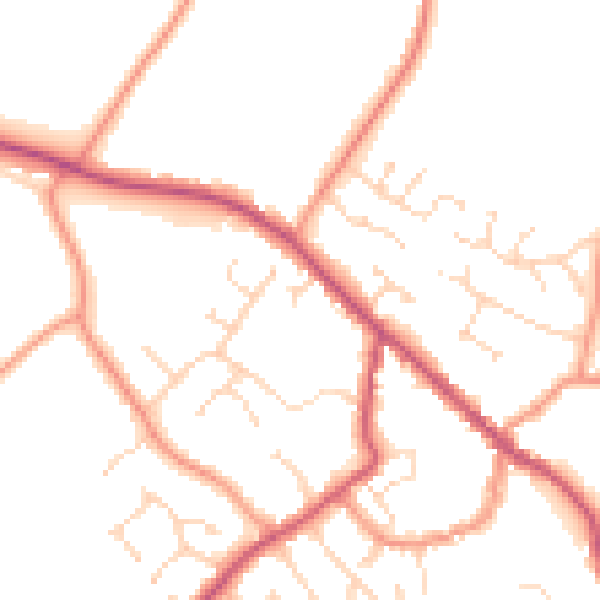 Daytime road noise heatmap for PE12 9HH