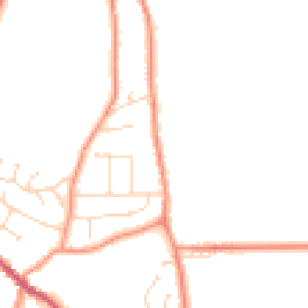 Daytime road noise heatmap for PE12 9LE