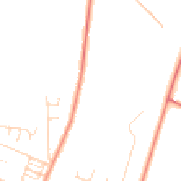 Daytime road noise heatmap for PE12 9QP
