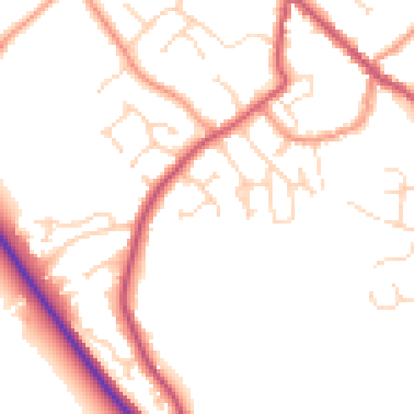 Daytime road noise heatmap for PE12 9RR