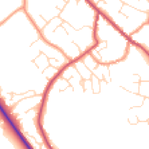Daytime road noise heatmap for PE12 9RS